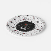 レッド&ブラックスパイダーバースデーパーティーテーマ ペーパープレート (アングル)