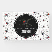 レッド&ブラックスパイダーバースデーパーティーテーマ 横断幕 (横)