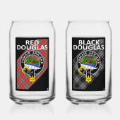 レッド&ブラックダグラス飲料グラス ガラス缶 (正面)