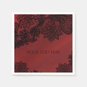 レッド&ブラックダークエレガンスゴシックウェディングパーティー スタンダードカクテルナプキン (正面)
