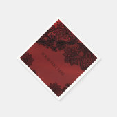 レッド&ブラックダークエレガンスゴシックウェディングパーティー スタンダードカクテルナプキン (角)