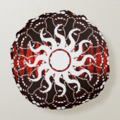 レッド+ブラックトライバルサン特別日記念 ラウンドクッション (裏面)