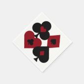 レッド&ブラックトランプのポーカートランプスーツ スタンダードカクテルナプキン (角)