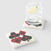 レッド&ブラックトランプのポーカートランプスーツ ストーンコースター (横)