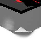 レッド&ブラックナイトセンチナルモダン抽象芸術アート ポスター (コーナー)