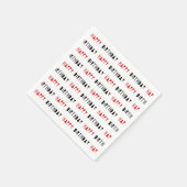 レッド&ブラックハッピーバースデーパーティー スタンダードカクテルナプキン (角)