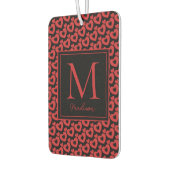 レッド&ブラックハートモノグラパーソナライズされたム カーエアーフレッシュナー (左)