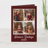 レッド&ブラックバッファロープレイド名前をカスタムすると文字 カード (正面)