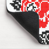 レッド&ブラックバラのクロスステッチパターロシアのン マウスパッド (コーナー)