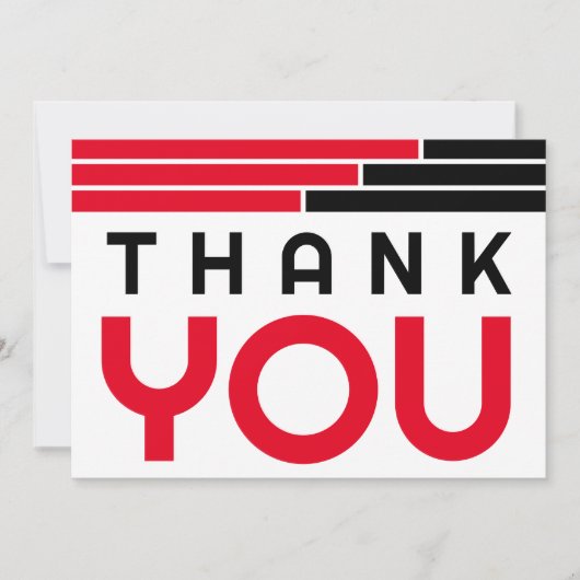 レッド&ブラックバーグラードパーティーありがとう サンキューカード (正面)