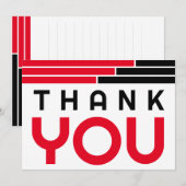 レッド&ブラックバーグラードパーティーありがとう サンキューカード (正面/裏面)