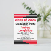 レッド&ブラックバー卒業パーティー インビテーションポストカード (スタンド正面)