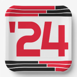 レッド&ブラックバー24年卒業 ペーパープレート