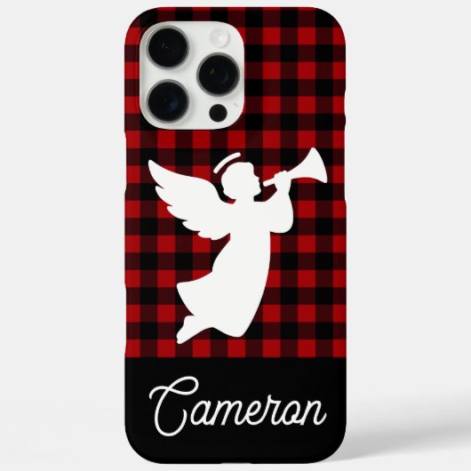 レッド&ブラックプライドとエンジェル名前をカスタムする Case-Mate iPhoneケース (裏面)