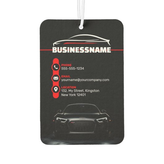 レッド&ブラックプロフェッショナル車のカーの詳細 カーエアーフレッシュナー (裏面)