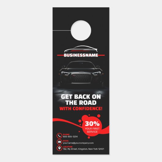 レッド&ブラックプロフェッショナル車のカーの詳細 ドアノブサイン (正面)