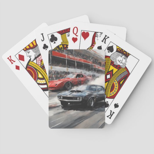 レッド&ブラックマッスルカー トランプ (裏面)