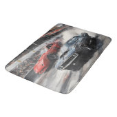 レッド&ブラックマッスルカー バスマット (アングル)