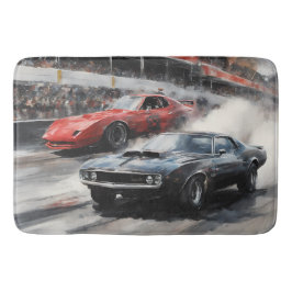 レッド&ブラックマッスルカー バスマット