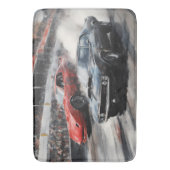 レッド&ブラックマッスルカー バスマット (正面縦)