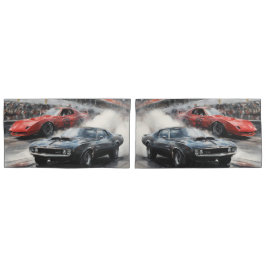 レッド&ブラックマッスルカー 枕カバー