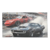 レッド&ブラックマッスルカー 枕カバー (裏面-左)