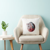 レッド&ブラックムジナイラストレーション装飾用クッション クッション (椅子)