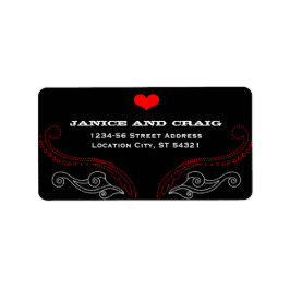 レッド&ブラックロックアンドロール音楽テーマ結婚ズ ラベル