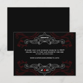 レッド&ブラックロックアンドロール音楽テーマ結婚ズ 招待状 (正面/裏面)