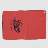 レッド+ブラック縁ど会社ロゴ・ビジネス・クラブ ゴルフタオル (横)