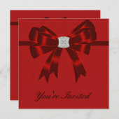 レッド ブラック どんな行事にも使えるパーティー 招待状 (正面/裏面)