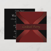 レッド＆ブラック エレガントなカクテルパーティー招待状 招待状 (正面/裏面)