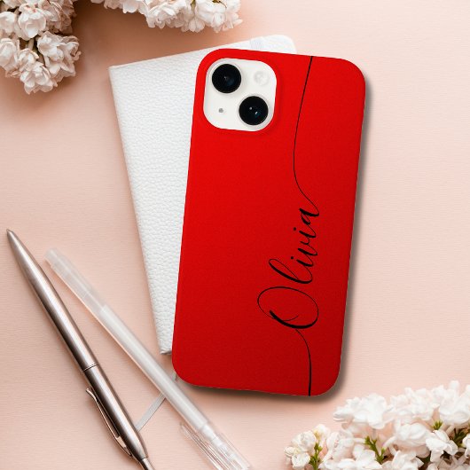 レッド ブラック エレガント 書道 スクリプト 名前 Case-Mate iPhoneケース