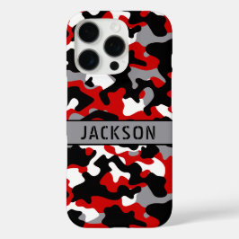 レッド ブラック カモフラージュ オリジナル iPhone 16 PROケース
