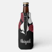レッド ブラック グリッター ヴェガス ブライズメイド ボトル クーラー (ボトル裏面)