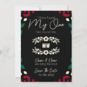 レッド・ブラック・グリーンの部族アフリカ日付保存 セーブザデート (正面)