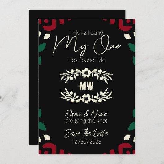 レッド・ブラック・グリーンの部族アフリカ日付保存 セーブザデート (正面/裏面)