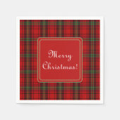 レッド・ブラック・グリーン居心地の良いプレイズ・メリークリスマス スタンダードカクテルナプキン (正面)