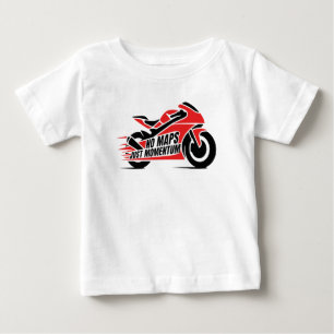 レッド ブラック スポーツ モーターサイクル ベビーTシャツ