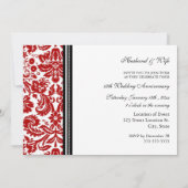 レッド ブラック ダマスク 15周年パーティー招待状 招待状 (裏面)