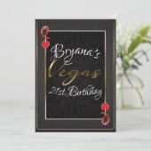 レッド ブラック ハートの女王 ラスベガス 21歳の誕生日 招待状 (スタンド正面)