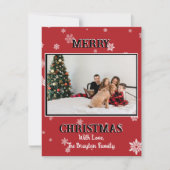 レッド＆ブラック バッファロー カントリー スタイル フォト ホリデー シーズンカード (正面)