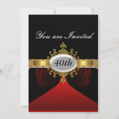 レッド ブラック バースデー パーティー グラマラス インビテーション (正面)