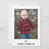 レッド ブラック フォト ワイルド ワン ルンバジャック 1歳 誕生日 招待状 (裏面)