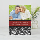 レッド ブラック フォト 25周年パーティー 招待状 (スタンド正面)