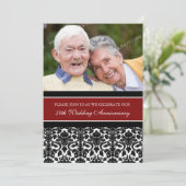 レッド ブラック フォト 50周年 パーティー 招待状 (スタンド正面)