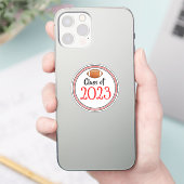 レッド&ブラック フットボール クラスイヤー 卒業 シール (スマートフォン)