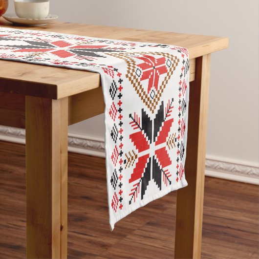 レッド、ブラック&ブラウン南西スタイル ショートテーブルランナー (インサイチュ)