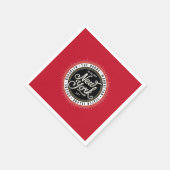 レッド、ブラック、ホワイトのニューヨーク・シティ・ロゴ スタンダードカクテルナプキン (角)