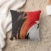 レッド、ブラック、ホワイト抽象芸術アート クッション (ブランケット)